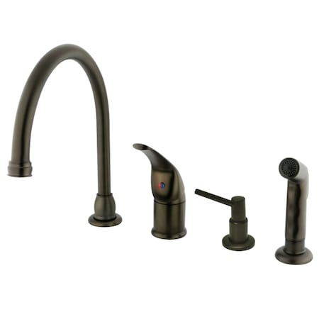 Kingston Brass KB825K5 Single-Handle Widespread Kitchen Faucet, Oil Rubbed Bronze KB825K5